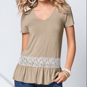 NWOT Venus short sleeve beige women’s top Small